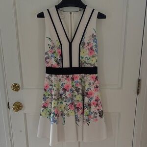 Ted Baker London Floral Mini Dress - White and Pink. Never worn